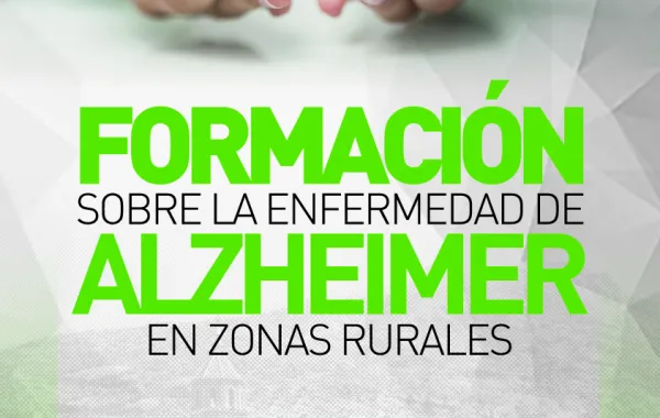 Foto del cartel de formación sobre alzheimer en zonas rurales