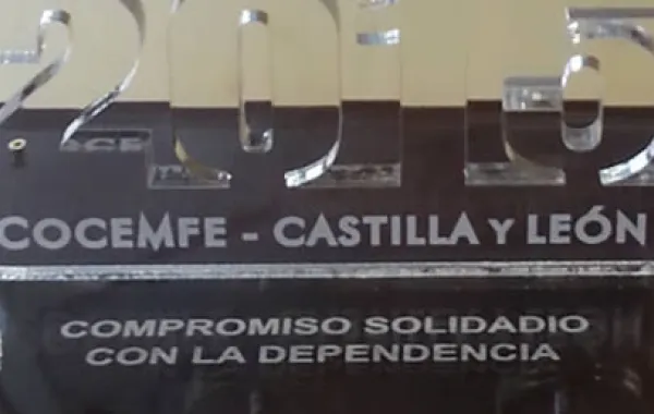 Estatuilla que representa el Premio COCEMFE al Compromiso Solidario con la Dependencia obtenido por Fundación Cáser