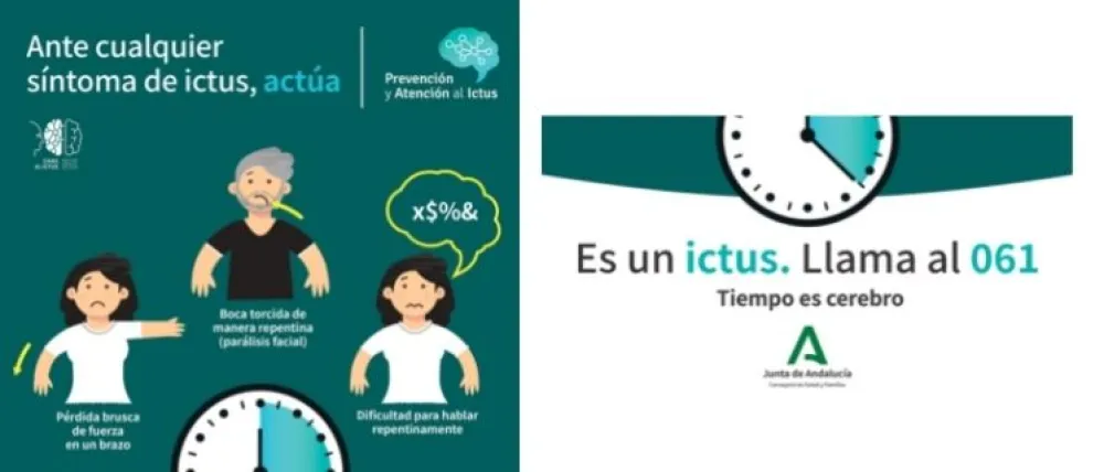 Foto del cartel de campaña sobre el ictus en Andalucia