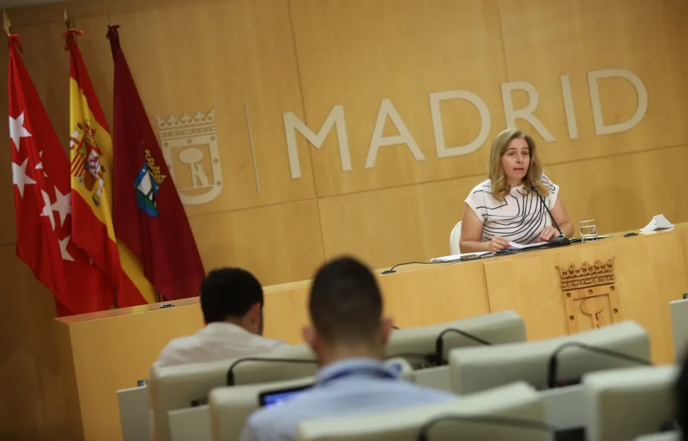 Foto de una rueda de prensa en el ayuntamiento de Madrid