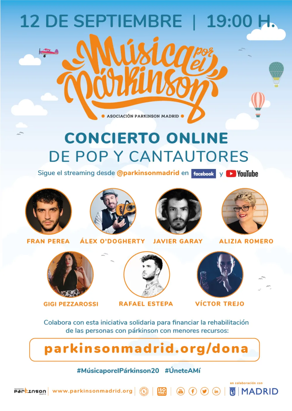 Foto del cartel de los concierto online con la foto de los artistas
