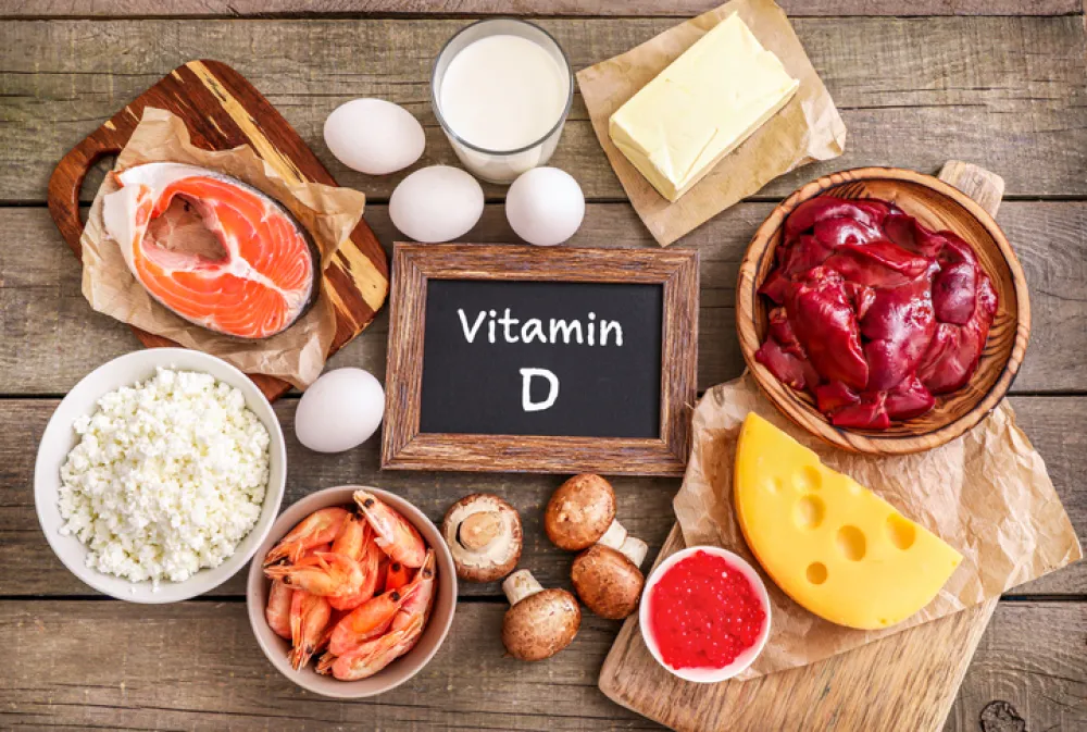 Fotos de varios alimentos que proporcionan vitamina D