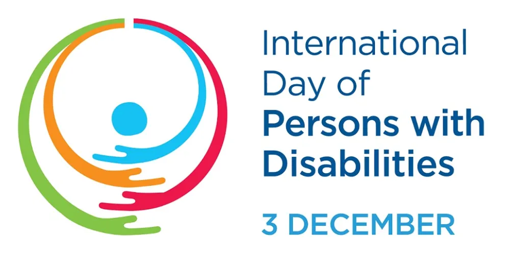 Foto del cartel del dia internacional de la discapacidad en idioma inglés
